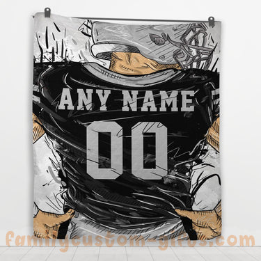 Custom Premium Quilt Blanket Oakland Jersey American Football Personalized Quilt Gifts for Her & Him